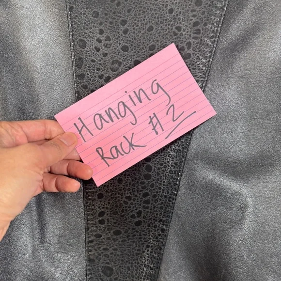 Vintage 80s Black Leather Bomber Jacket Women Oversized Puff Sleeve Retro Grunge - Picture 16 of 16